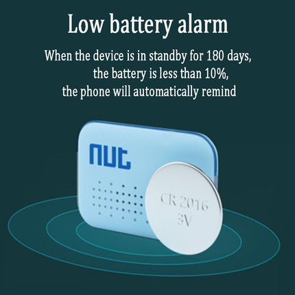 Collier ajustable bleu avec clochette et étiquette translucide