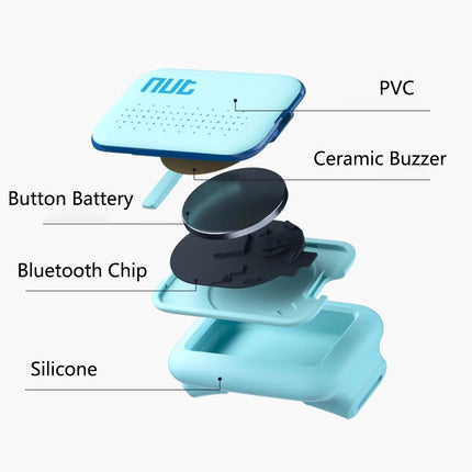 Collier ajustable bleu avec clochette et étiquette translucide