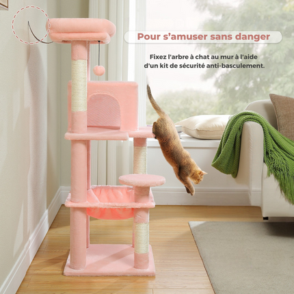 Arbre pour chat avec hamac suspendu et jouet intégré