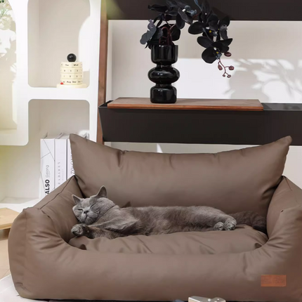 Canapé Rectangulaire Marron pour Animaux avec Rembourrage Douillet