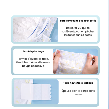 Couches Bébé Souples 360° Taille Élastique avec Motif Fleurs Jaunes