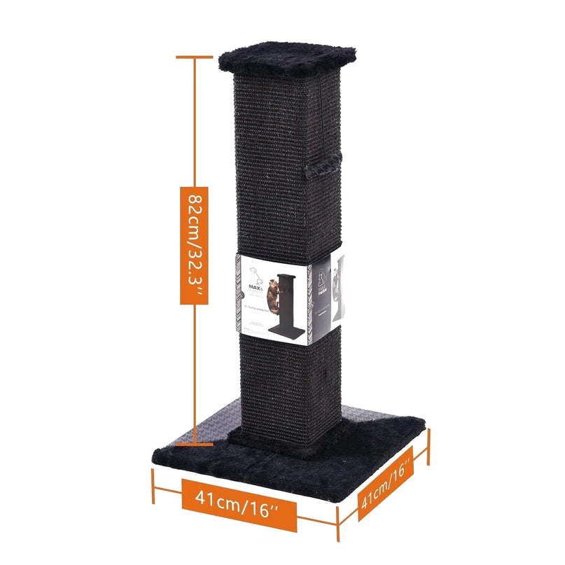 Griffoir Noir Vertical pour Chat avec Jouet Suspendu