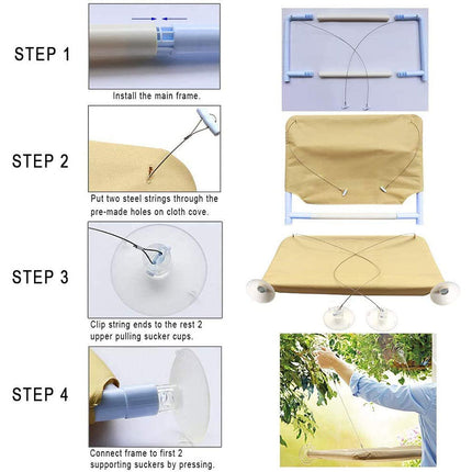 Plateforme Suspendue pour Chat à Fixation Vitre avec Câbles Discrets