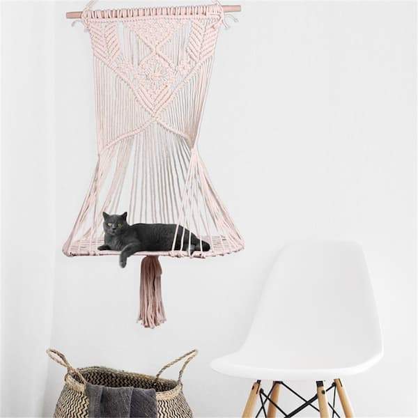 Suspension BohÚme en Macramé avec Base pour Animaux