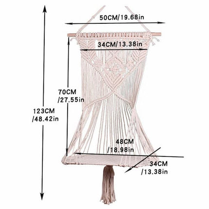 Suspension Bohème en Macramé avec Base pour Animaux