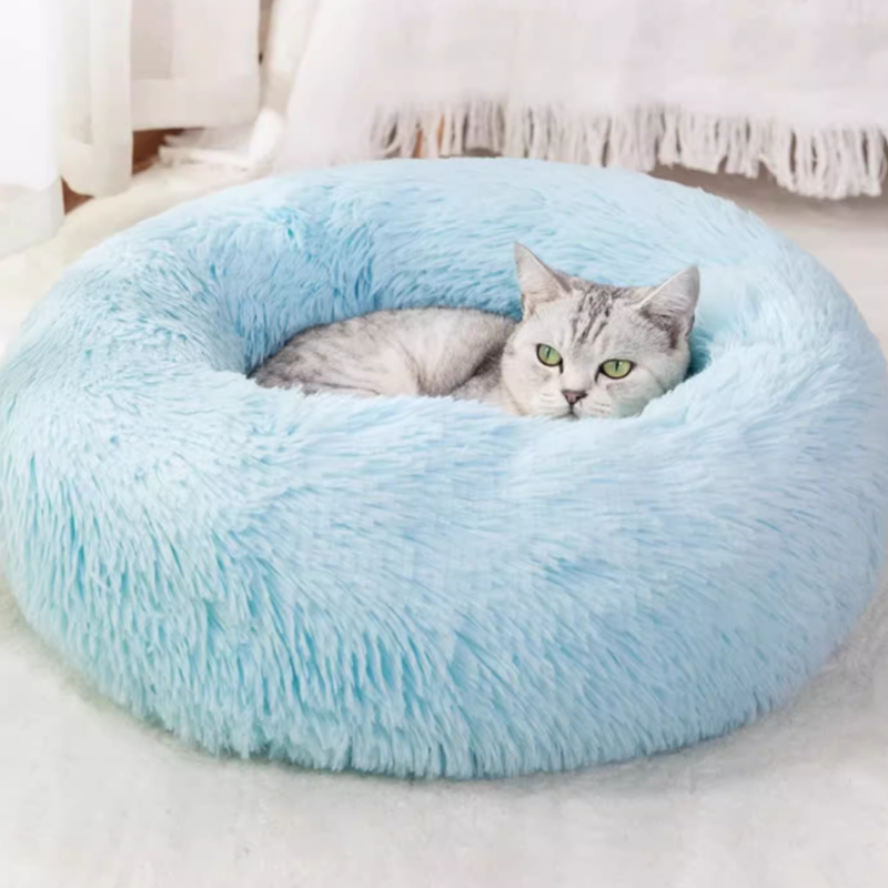Lit douillet pour animaux en bleu pastel â Design apaisant