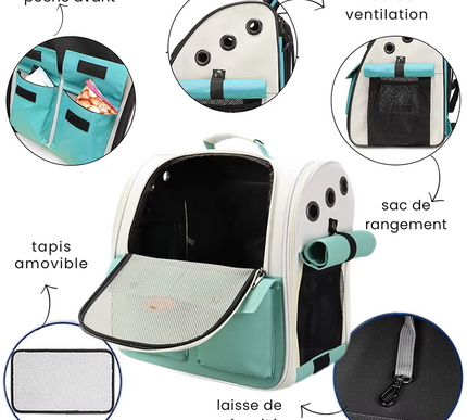 Sac à Dos Respirant pour Transport de Chat – Design Pliable et Moderne