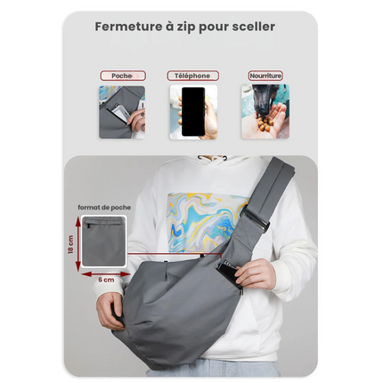 Sac à Bandoulière Respirant pour Chats | Design Utilitaire Léger