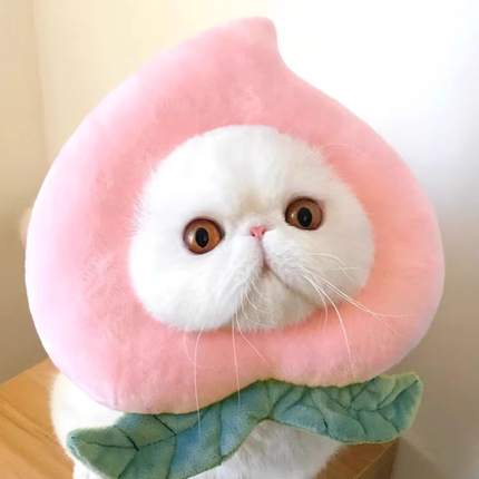 Collerette Épaisse en Forme de Pêche avec Feuille Verte