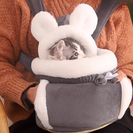 Sac à Dos Polaire pour Chat – Design Kawaii avec Nœud Décoratif
