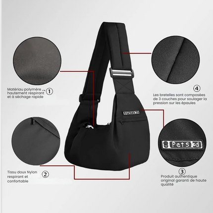 Sac à Bandoulière Respirant pour Chats | Design Utilitaire Léger