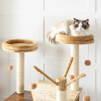 Arbre à Chat avec Meuble Intégré et Plateformes Douces