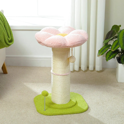 Griffoir pour Chat Dessiné comme une Fleur avec Plateforme de Repos