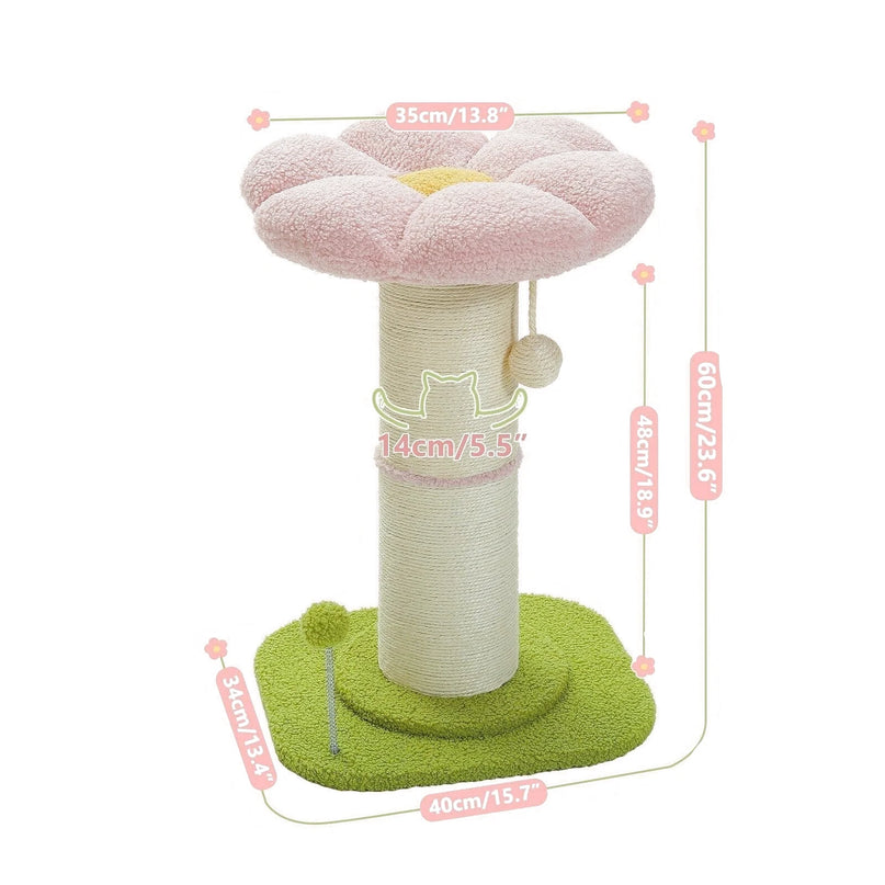 Griffoir pour Chat Dessiné comme une Fleur avec Plateforme de Repos
