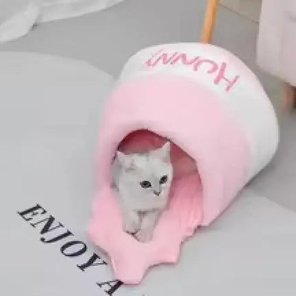 Panier pour Chat en Forme de Pot de Miel Renversé