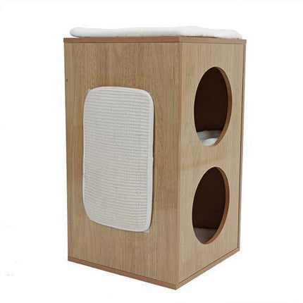 Cube Moderne pour Chat avec Coussin et Griffoir