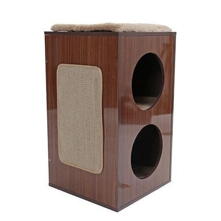 Cube Moderne pour Chat avec Coussin et Griffoir