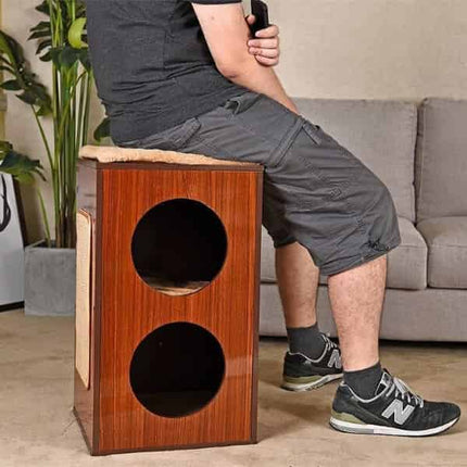 Cube Moderne pour Chat avec Coussin et Griffoir