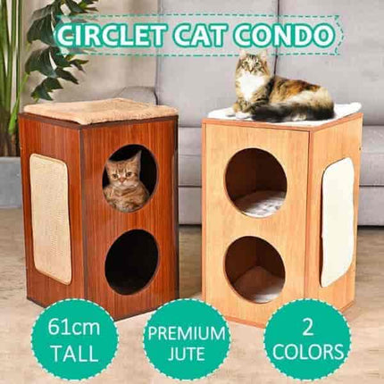 Cube Moderne pour Chat avec Coussin et Griffoir