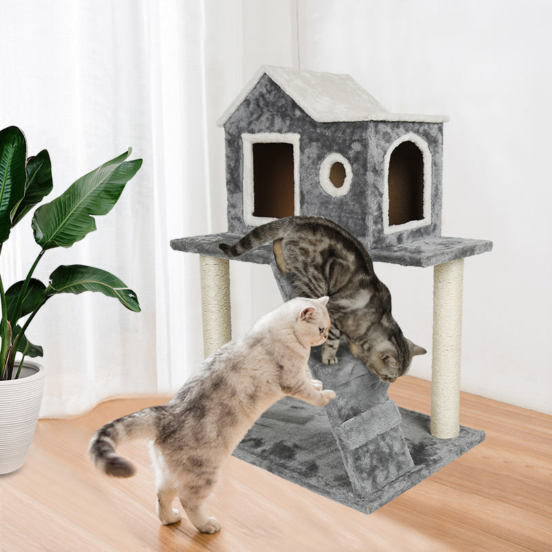 Arbre pour Chat avec Maison et Rampe Incluse – Design Compact