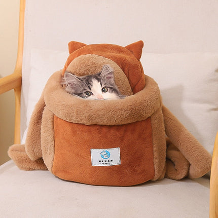 Sac à Dos Polaire pour Chat – Design Kawaii avec Nœud Décoratif
