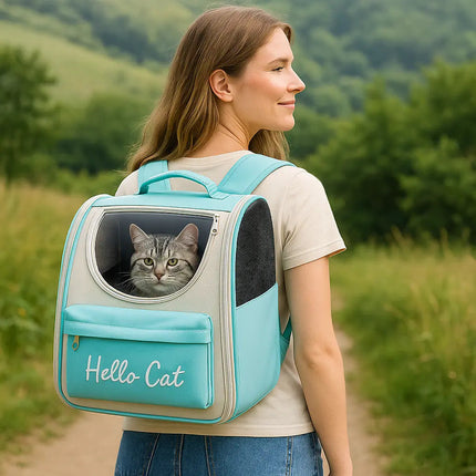 Sac à Dos pour Chat avec Fenêtre Transparente – Rose