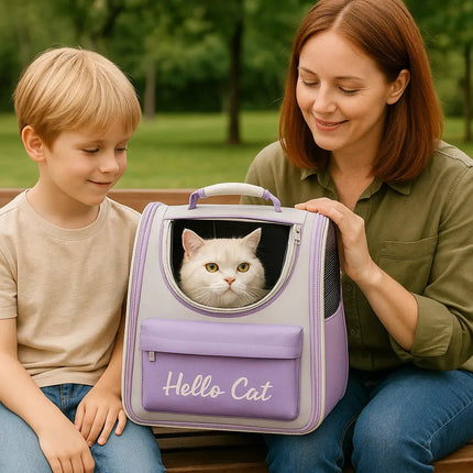 Sac à Dos pour Chat avec Fenêtre Transparente – Rose