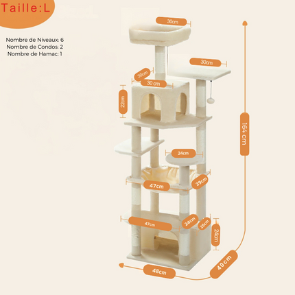 Grand Arbre pour Chats avec Hamacs et Griffoirs
