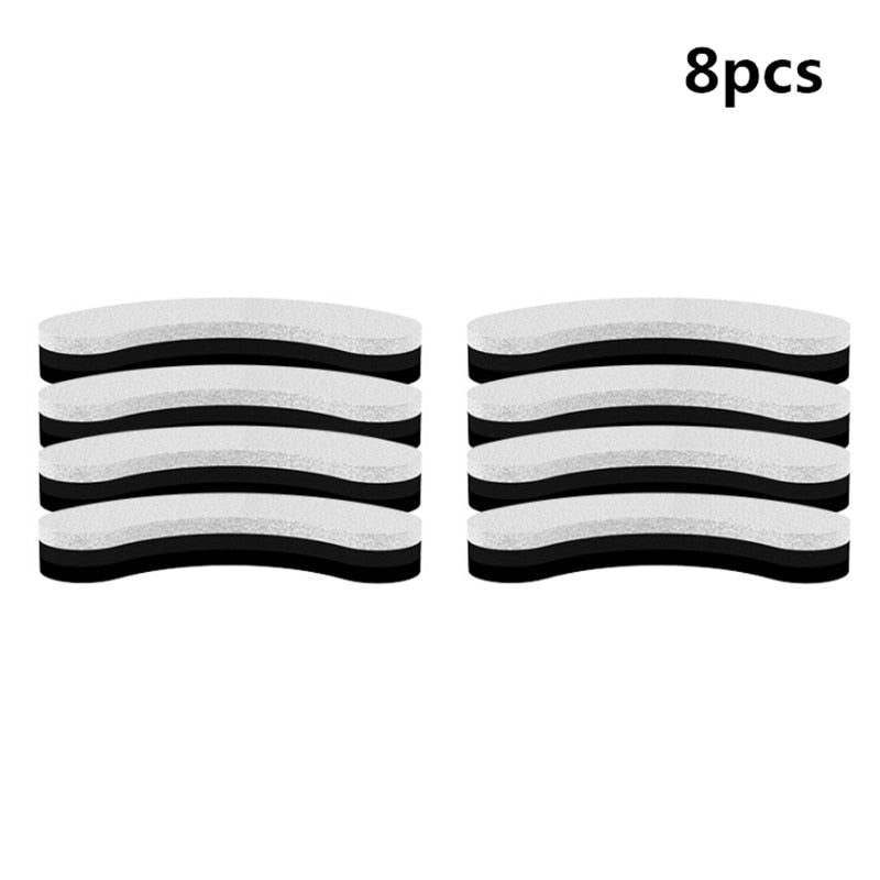 Lot de 8 Limes à Ongles Incurvées - Finition Abrasive Grise