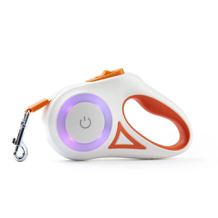 Laisse Rétractable Moderne avec Lumières LED - Blanc et Violet
