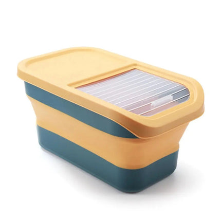 Bac pliable rectangulaire jaune et bleu pour chat