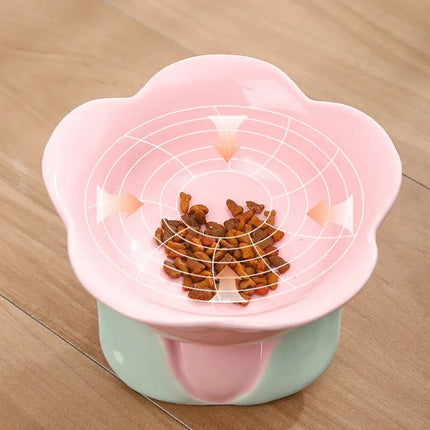 Bols Fleur Pastel Bleu et Rose avec Détails Feuilles