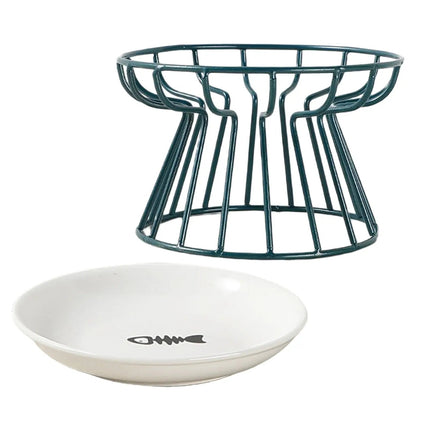 Gamelle pour Chat sur Pieds avec Support Design en Métal