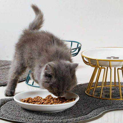 Gamelle pour Chat sur Pieds avec Support Design en Métal