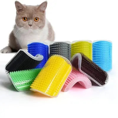 Brosse Mural Bleu pour Chat - Massage et Grattage Apaisant