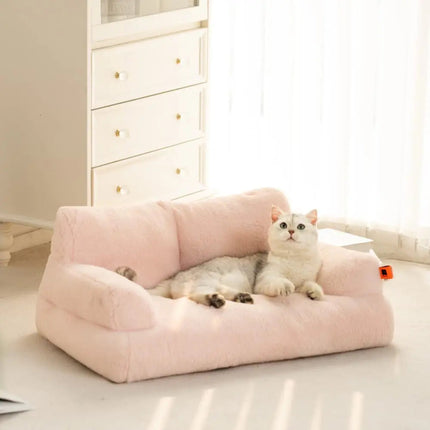 Mini Canapé Douillet pour Chat - Détail Rose Pastel