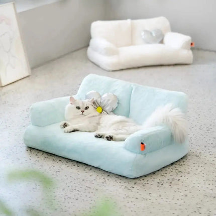 Mini Canapé Douillet pour Chat - Détail Rose Pastel