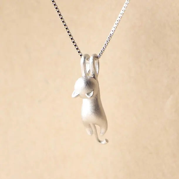 Pendentif Silhouette Féline Minimaliste Suspendu
