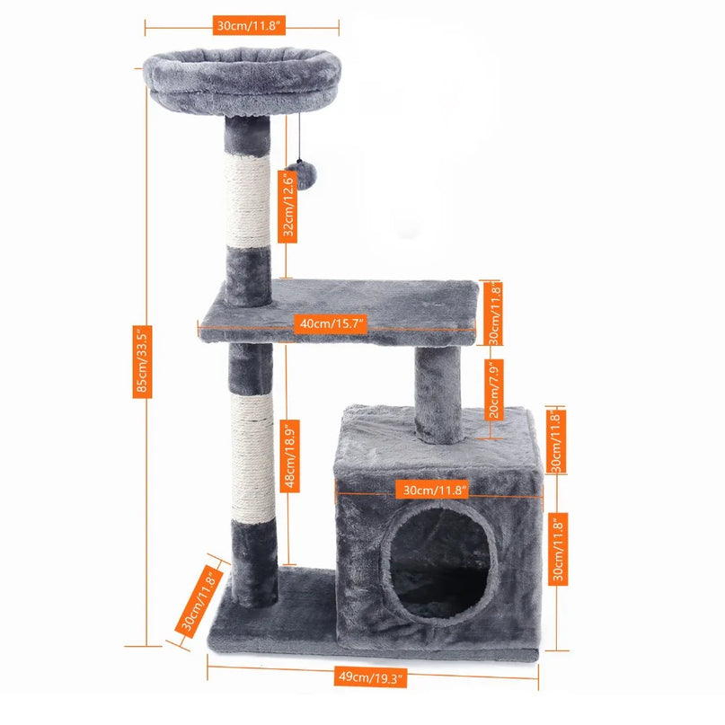 Tour de Jeu pour Chat avec Cachette et Perchoir en Hauteur