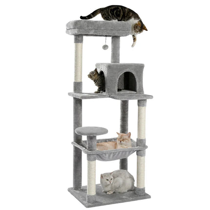 Grand Arbre à Chat Multi-Niveaux avec Hamac et Griffoirs