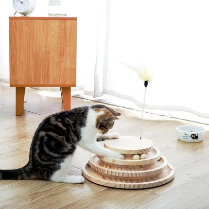 Arbre pour chat gris multi-niveaux avec hamac et zones de repos