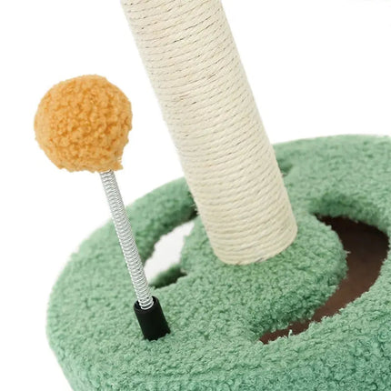 Arbre à Chat Fantaisiste avec Forme Fleur et Pompons Ludiques