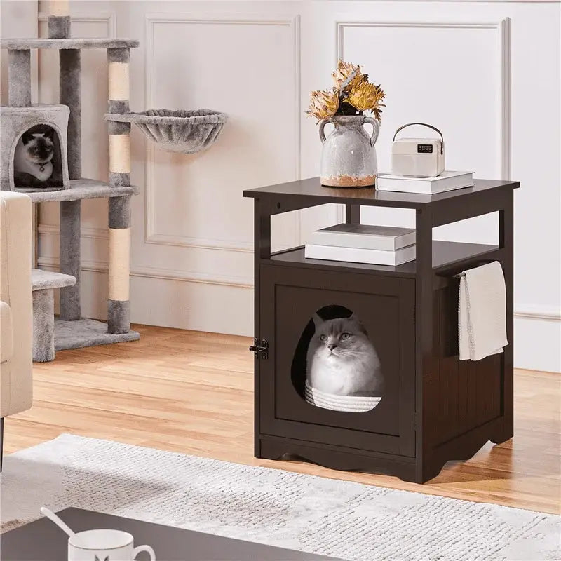 Table d'appoint avec niche intégrée pour chat