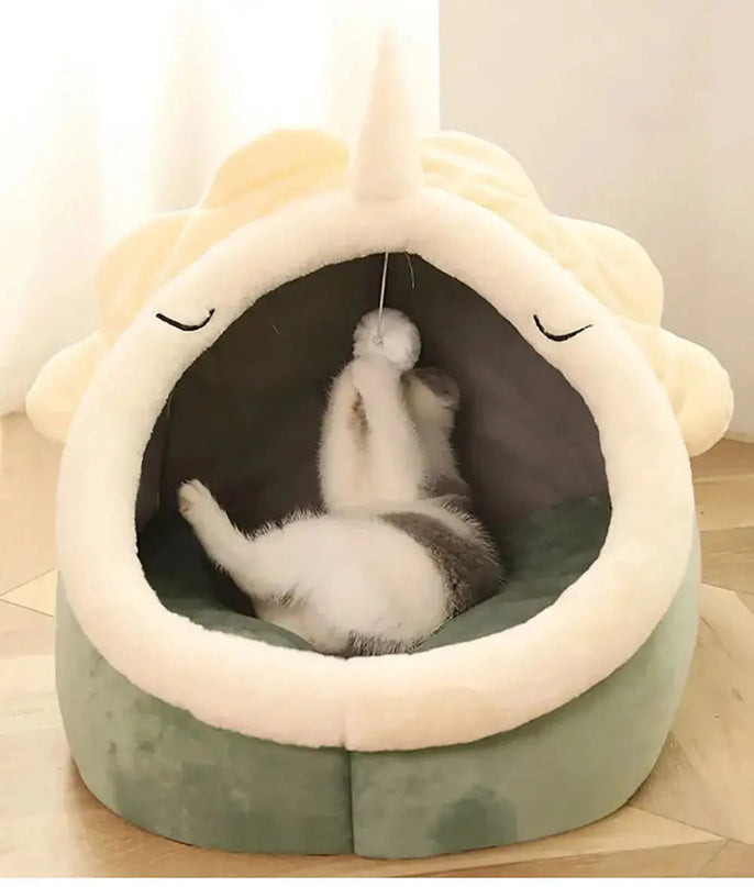 Niche Douillette pour Animaux en Forme de Licorne Fantaisie