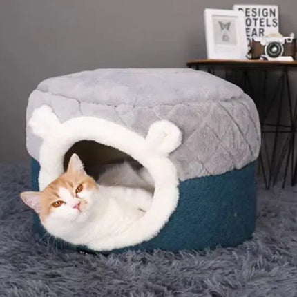Ensemble Douillet 2-en-1 pour Animaux - Nid Abrité et Panier Moelleux