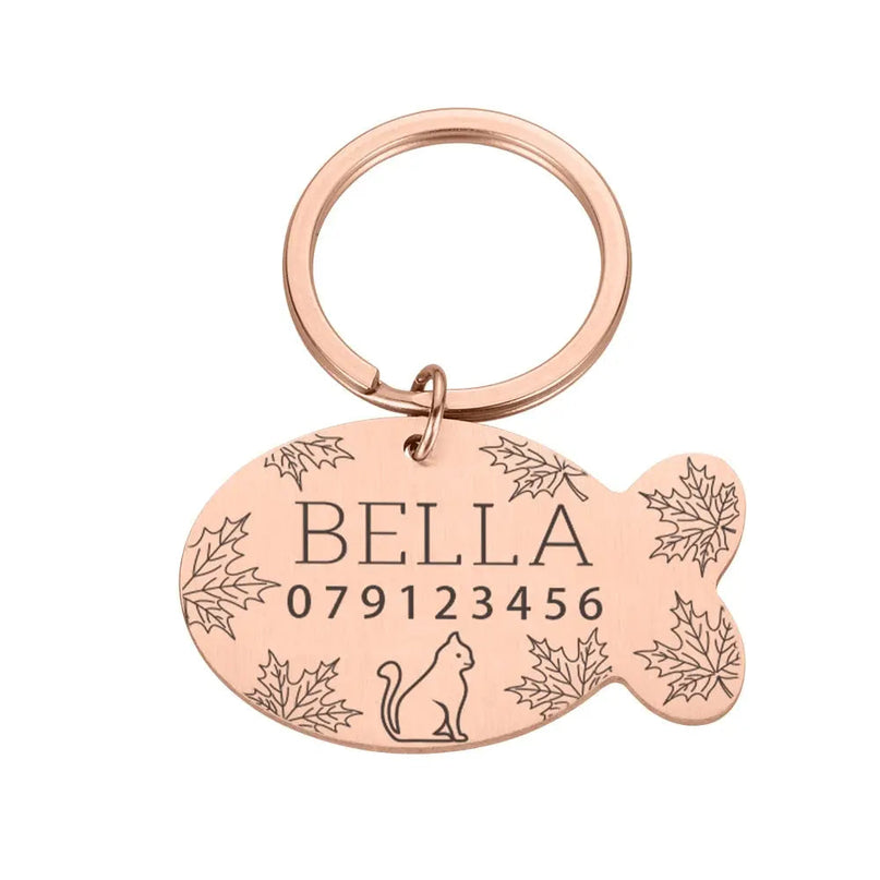Pendentif Rond Gravé pour Chat avec Attache Ajustable