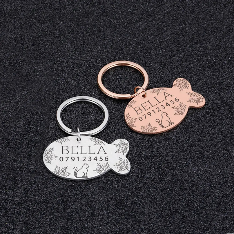 Pendentif Rond Gravé pour Chat avec Attache Ajustable