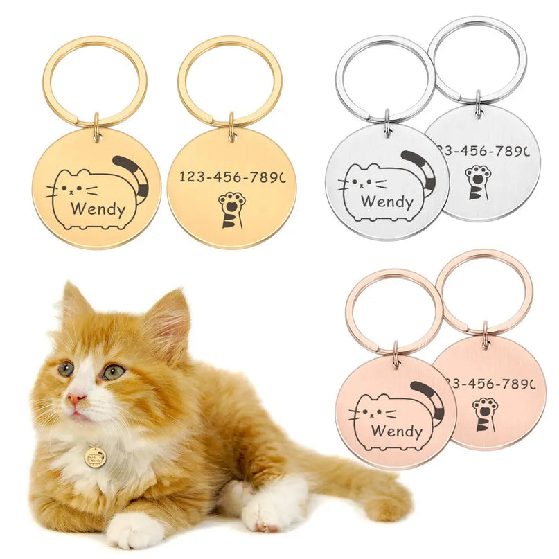 Médaillon Gravé Chat – Design Minimaliste & Ludique