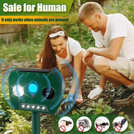 Répulseur Ultrasonique Solaire pour Animaux – Idéal pour le Jardin