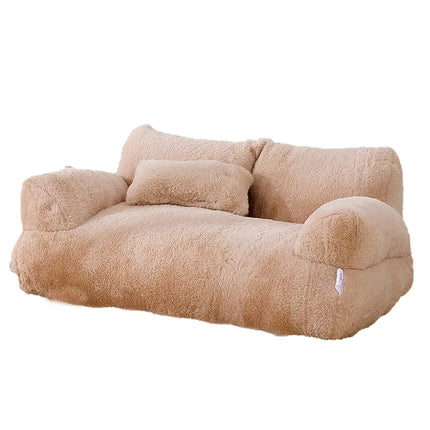 Petit canapé rose pelucheux pour moments cocooning